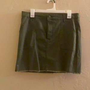 Green mini skirt